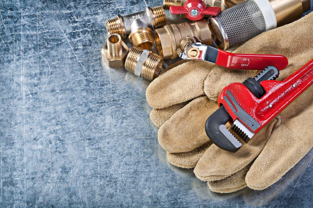 Plumbing installation work in progress